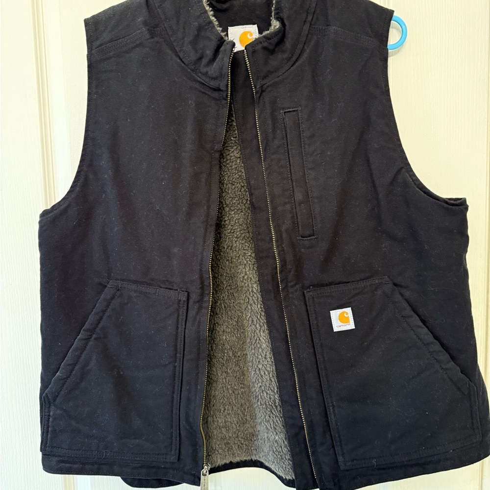 Carhartt Black Vest with Sherpa Lining